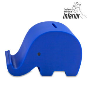 Alcancia azul con soporte de celular Alcancia azul con soporte de celular