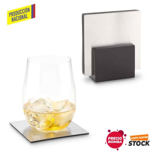 7406 Juego Portavasos en Acero Inoxidable